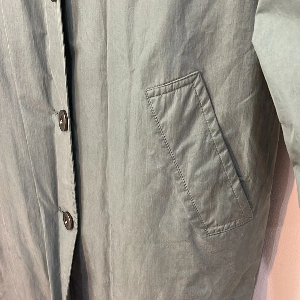 Vintage London Fog full length sagey green-blue trench coat - Picture 4 of 7